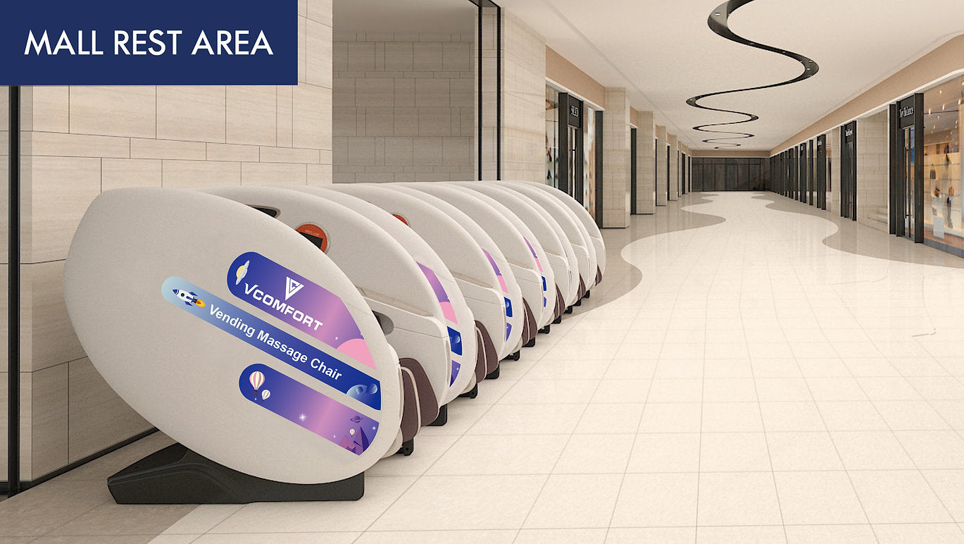 VComfort DreamVend Pro 3D Vending Massage Chair with Contactless Payment System Mall rest area