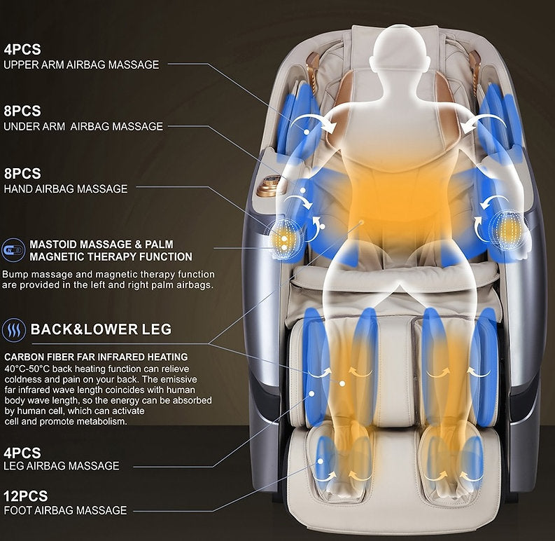 VComfort® Dreamliner 4D Hyperbolic SL Full Body Shiatsu Massage Chair Airbags