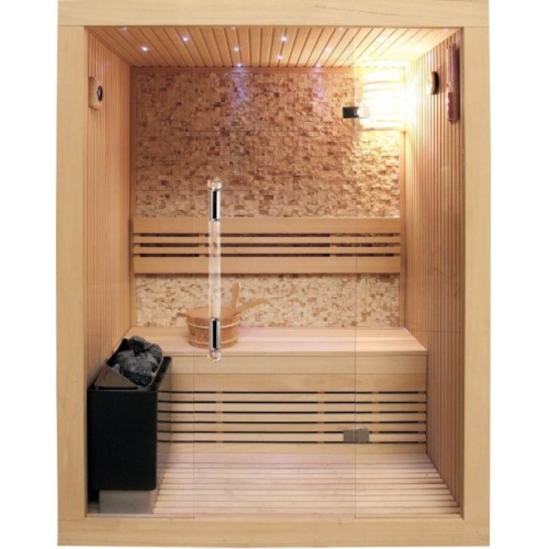 Westlake 3-Person Luxury Indoor Traditional Sauna with 4.5kW Harvia Heater